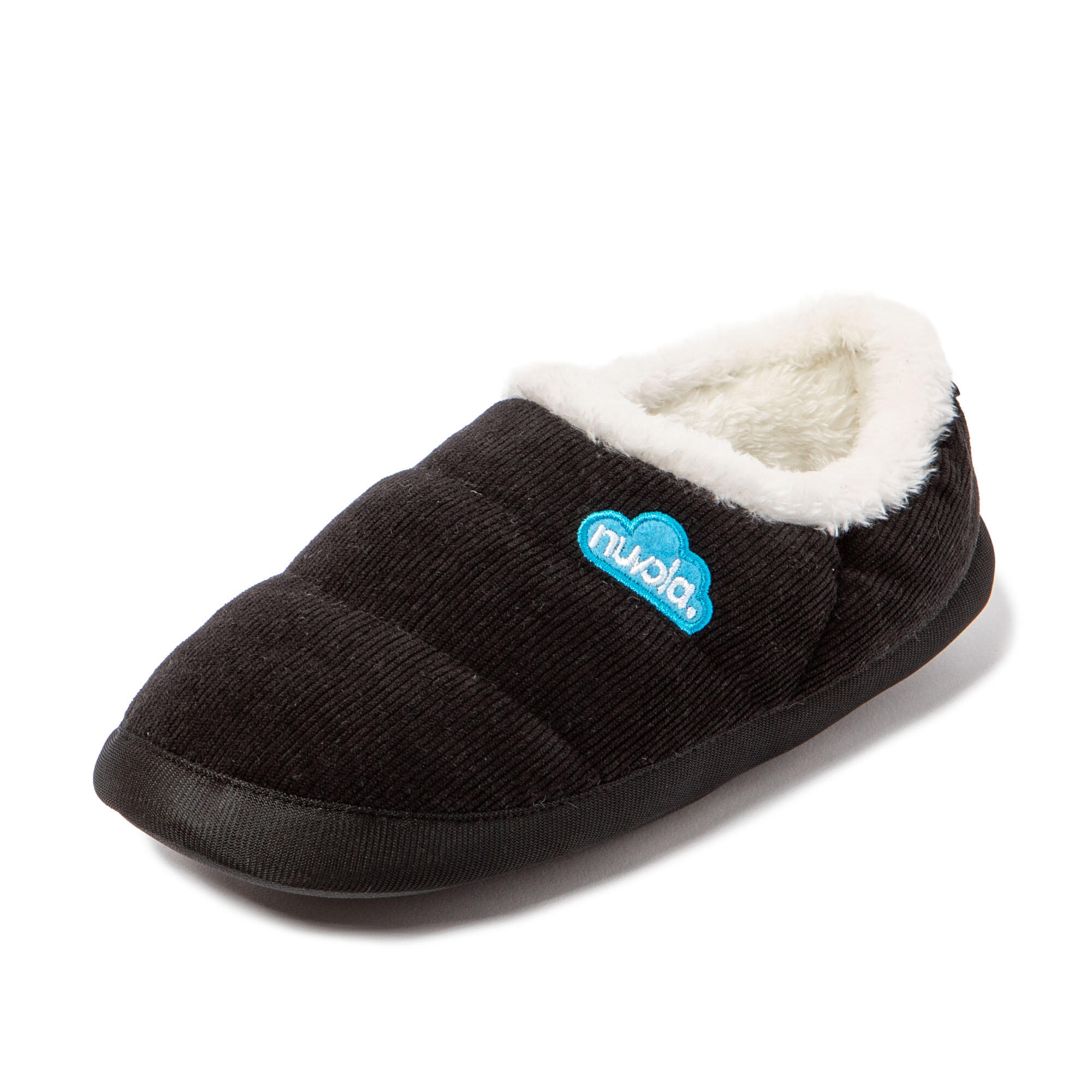 Chaussons Nuvola noir rembourrés avec semelle en gomme NUVOLA