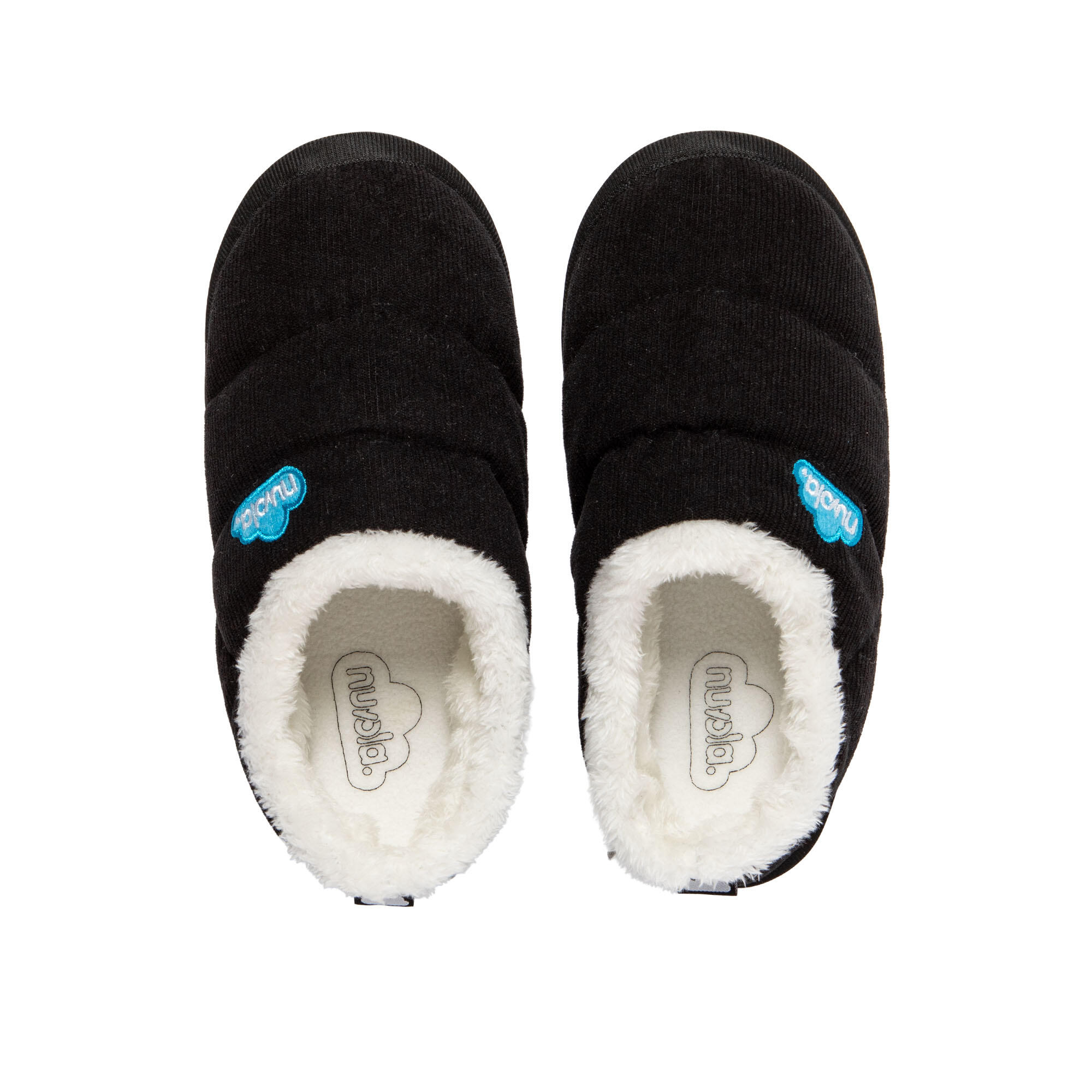 Chaussons Nuvola noir rembourrés avec semelle en gomme 5/7
