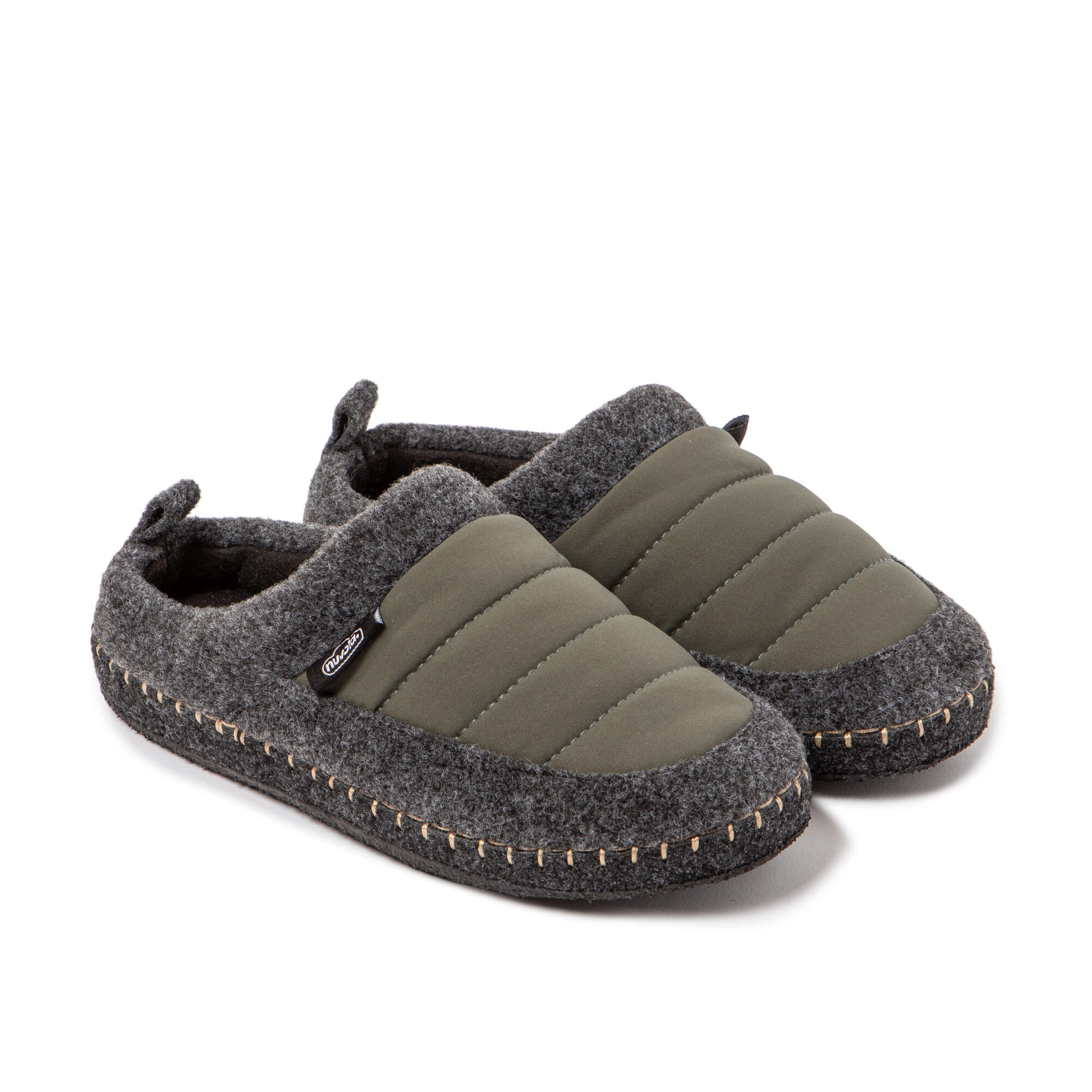 Pantuflas Nuvola verde Acolchadas suela goma 2/7