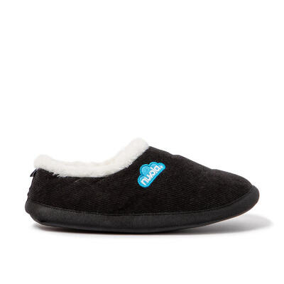 Hausschuhe Nuvola schwarz gepolstert mit Gummisohle