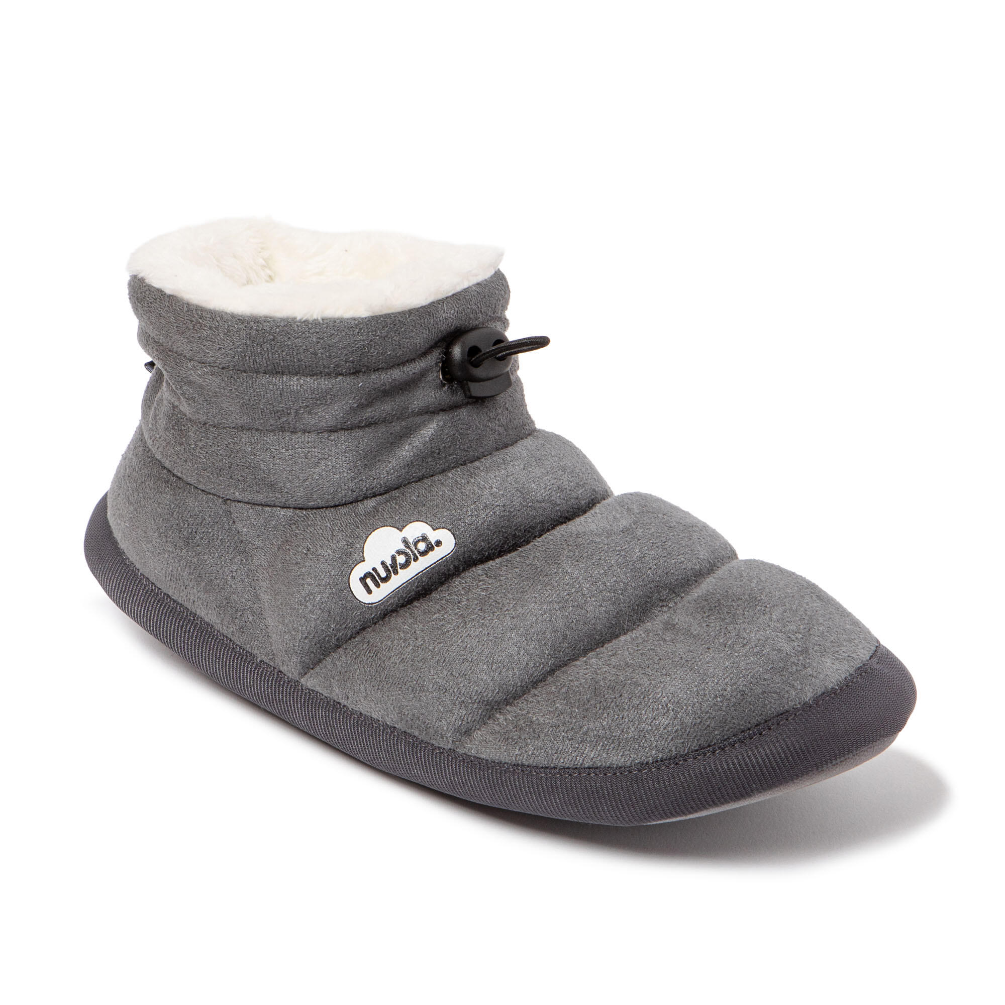 Chaussons Nuvola gris rembourrés avec semelle en gomme 3/7