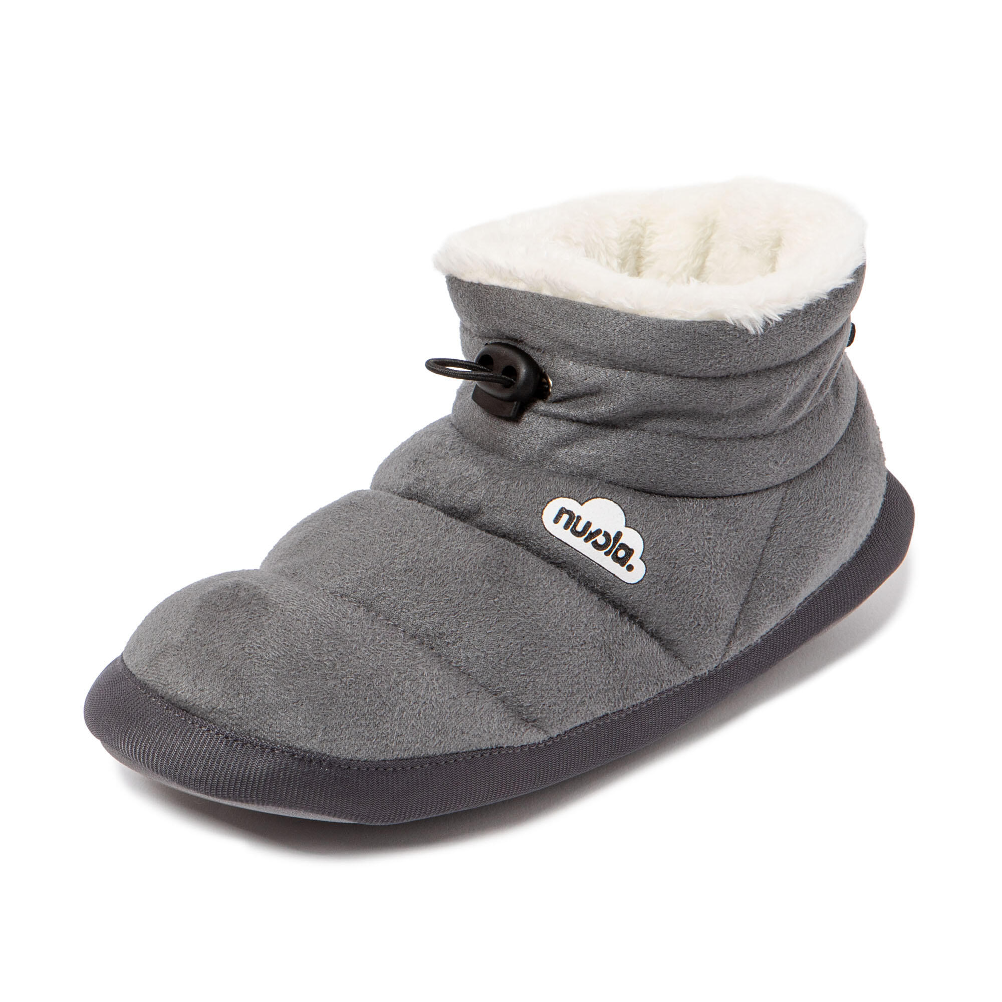 Chaussons Nuvola gris rembourrés avec semelle en gomme 7/7