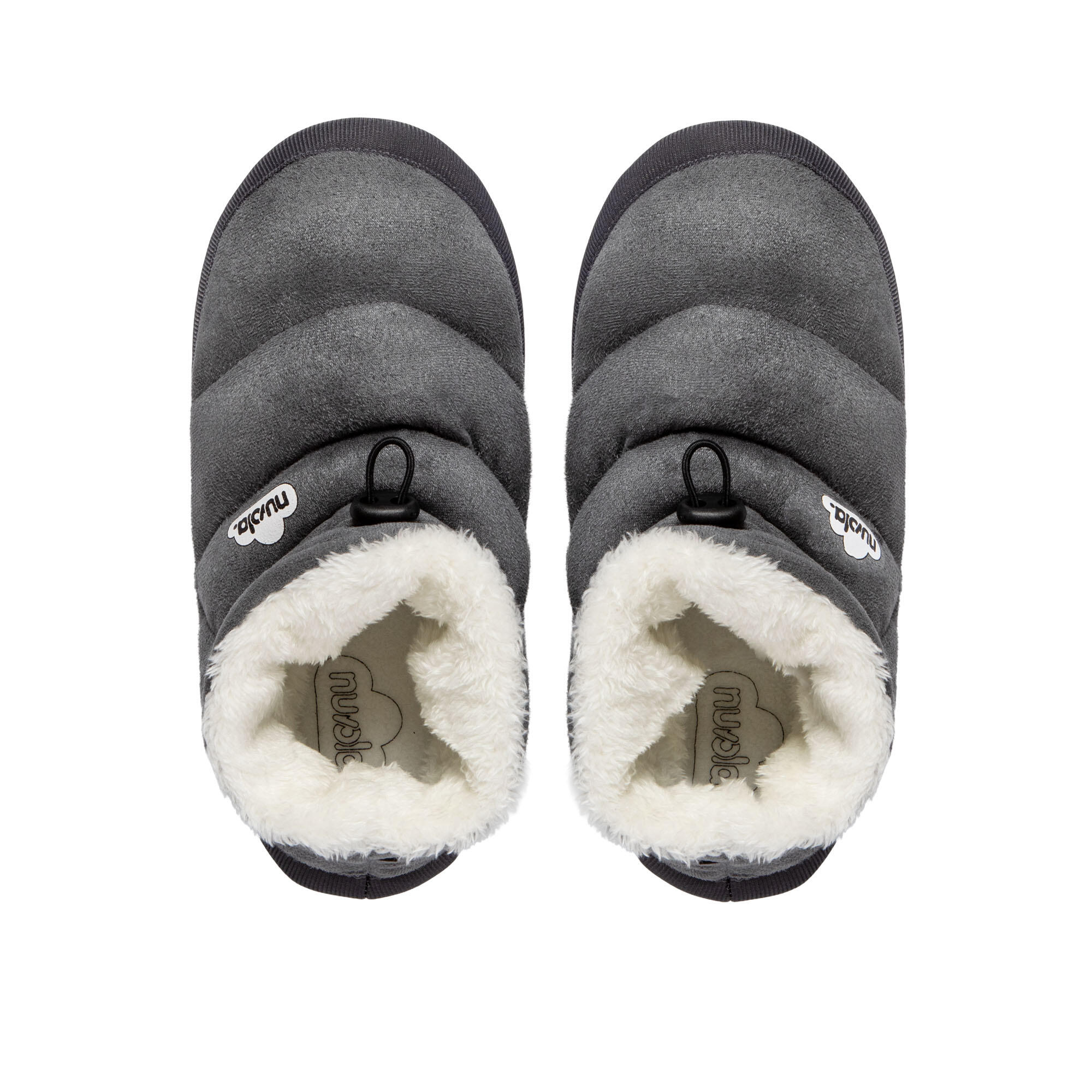 Chaussons Nuvola gris rembourrés avec semelle en gomme 5/7