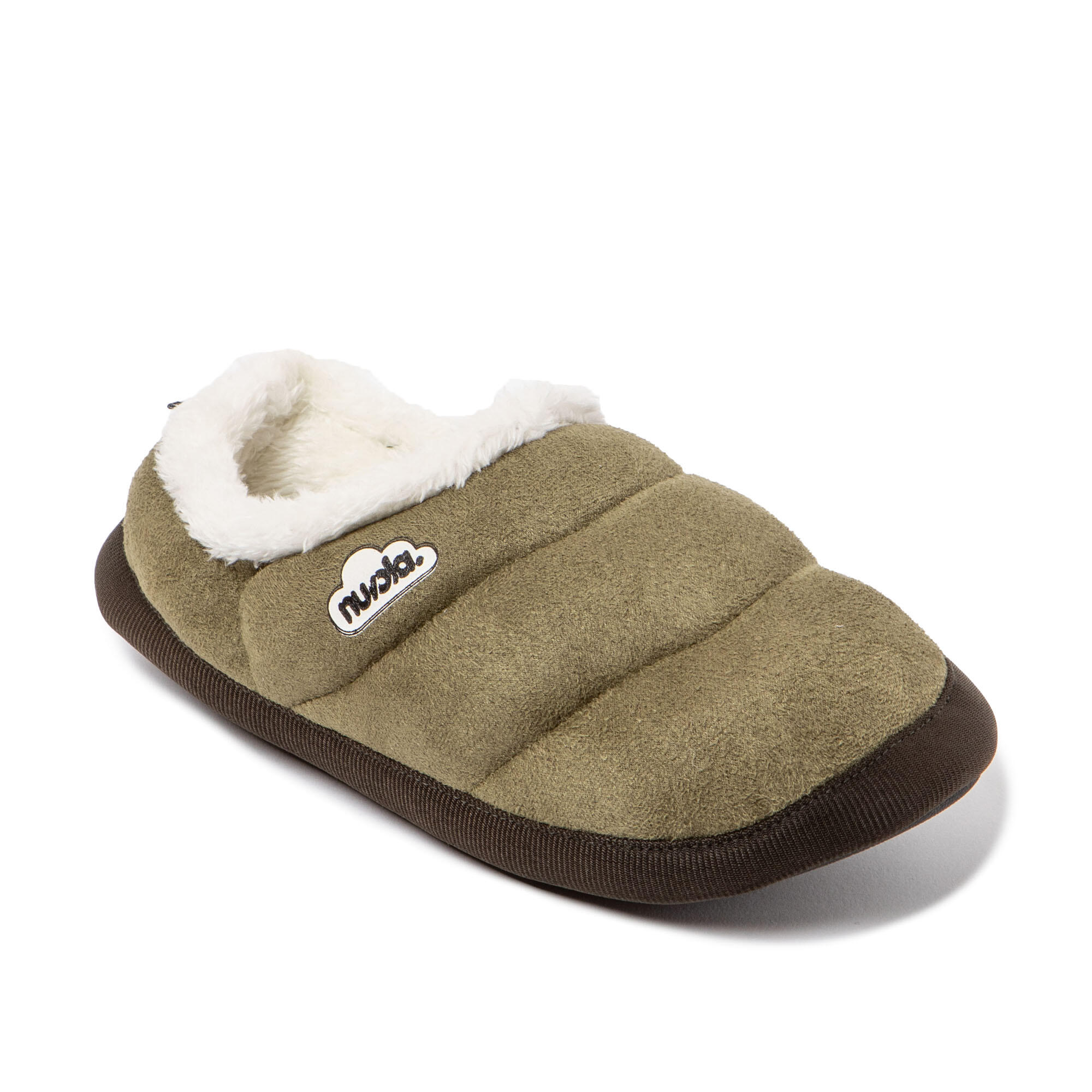 Pantoffels Nuvola groen gewatteerd met rubberen zool 3/7
