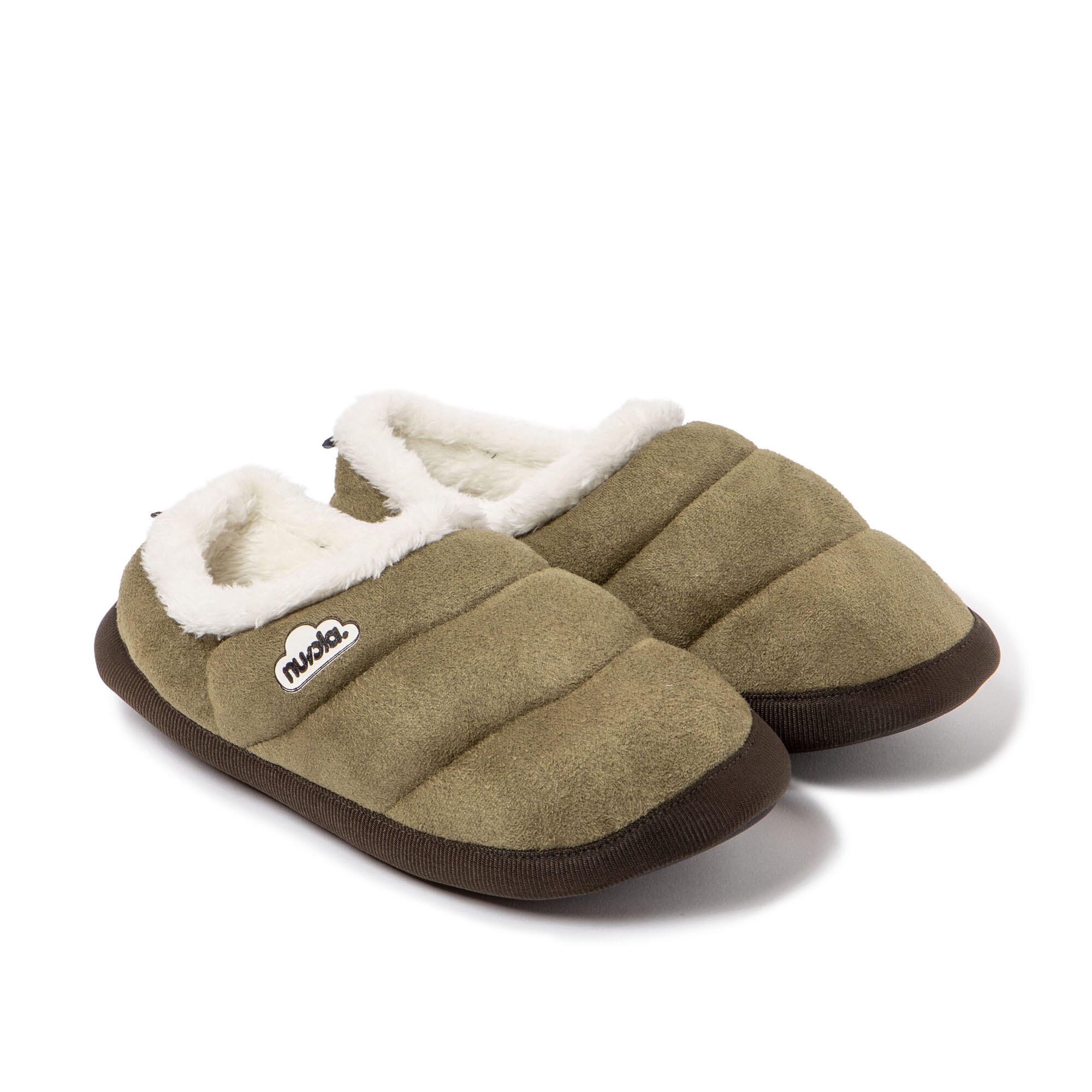 Pantoffels Nuvola groen gewatteerd met rubberen zool 2/7