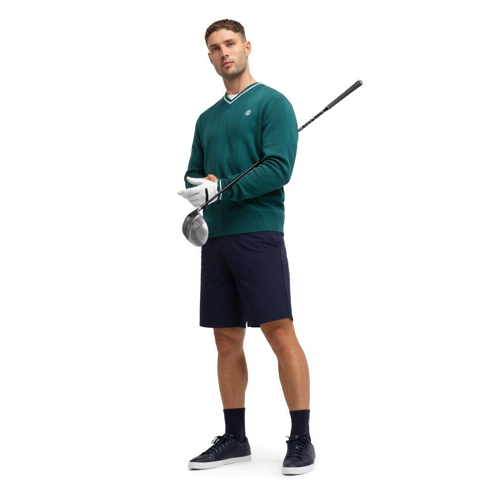 Pull de golf maille col en V homme Hagen Teal Vert 3/7
