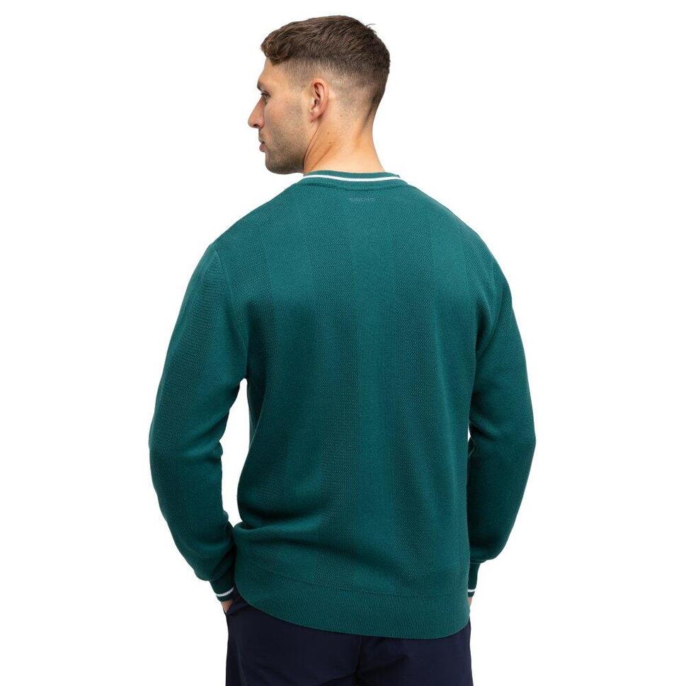 Męski sweter golfowy z dzianiny z dekoltem w serek Siroko Hagen Teal