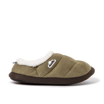 Chaussons Nuvola taupe rembourrés avec semelle en gomme