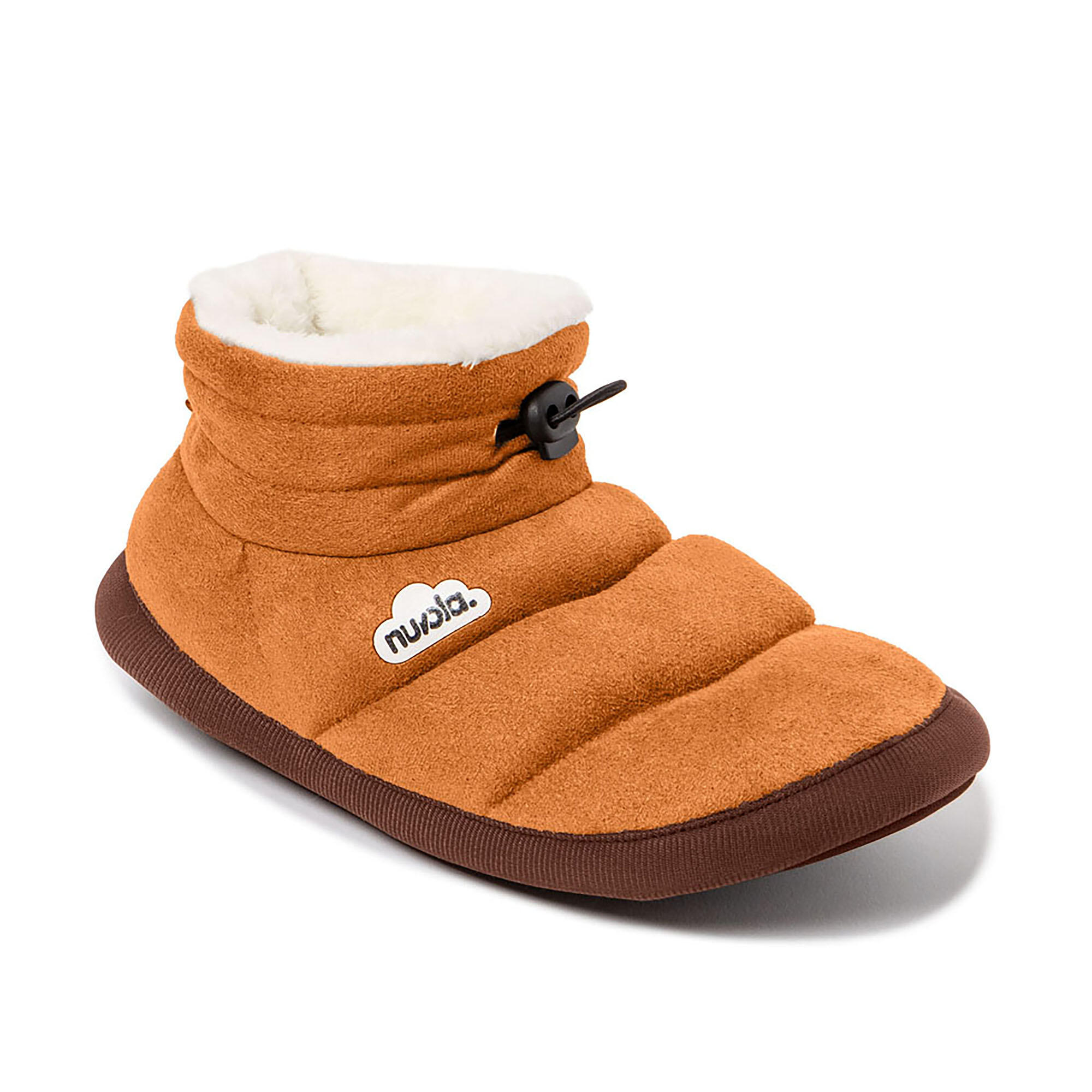 Pantoffels Nuvola bruin gewatteerd met rubberen zool 3/7