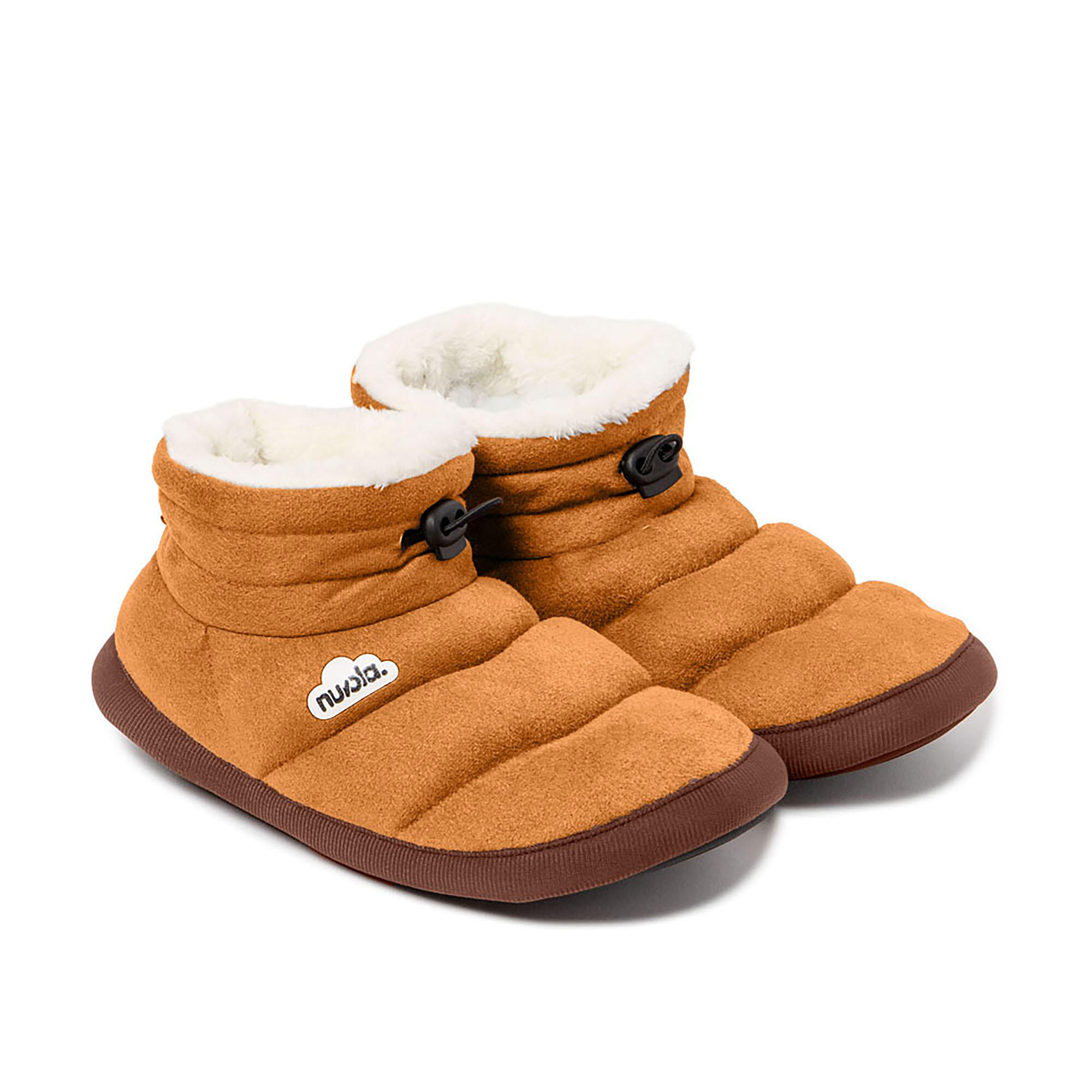 Pantoffels Nuvola bruin gewatteerd met rubberen zool 2/7