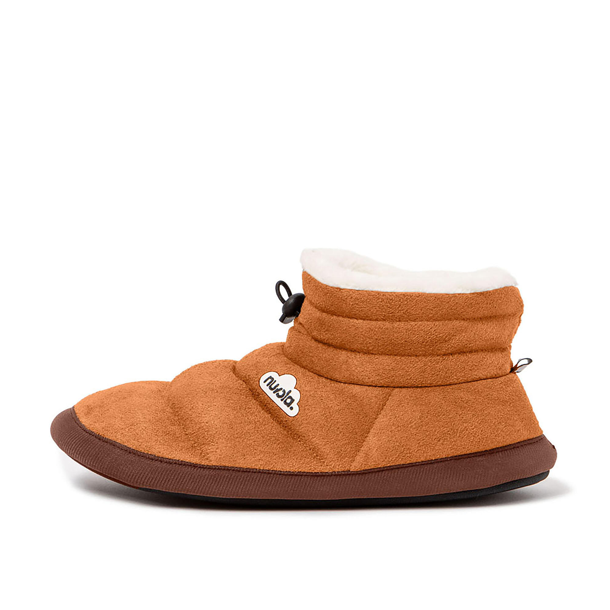 Pantoffels Nuvola bruin gewatteerd met rubberen zool 4/7
