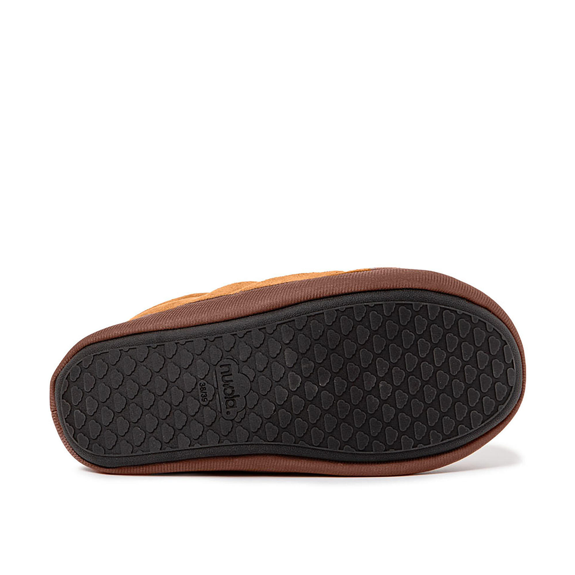 Pantoffels Nuvola bruin gewatteerd met rubberen zool 6/7
