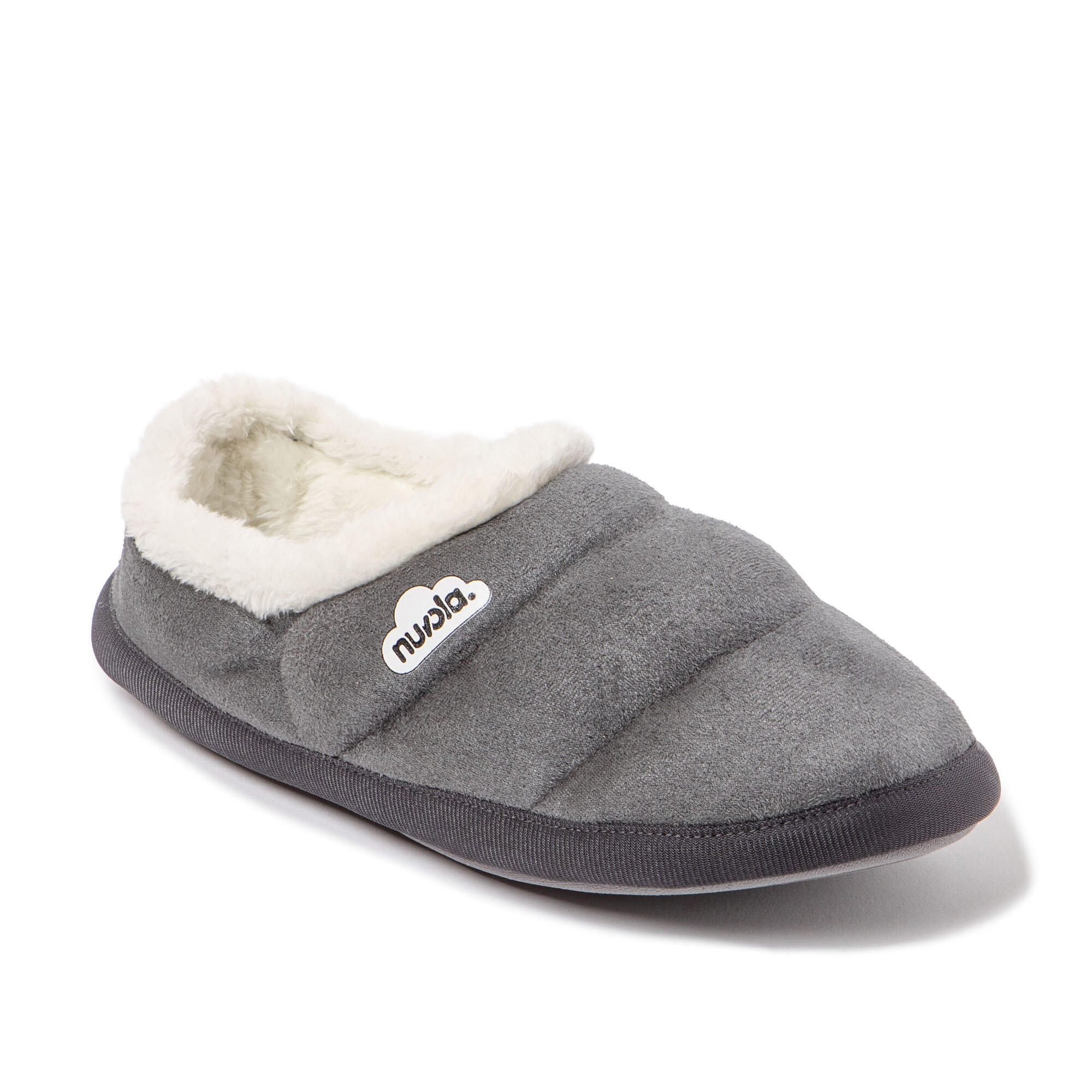 Pantufas Nuvola cinza acolchoados com sola de borracha 3/7