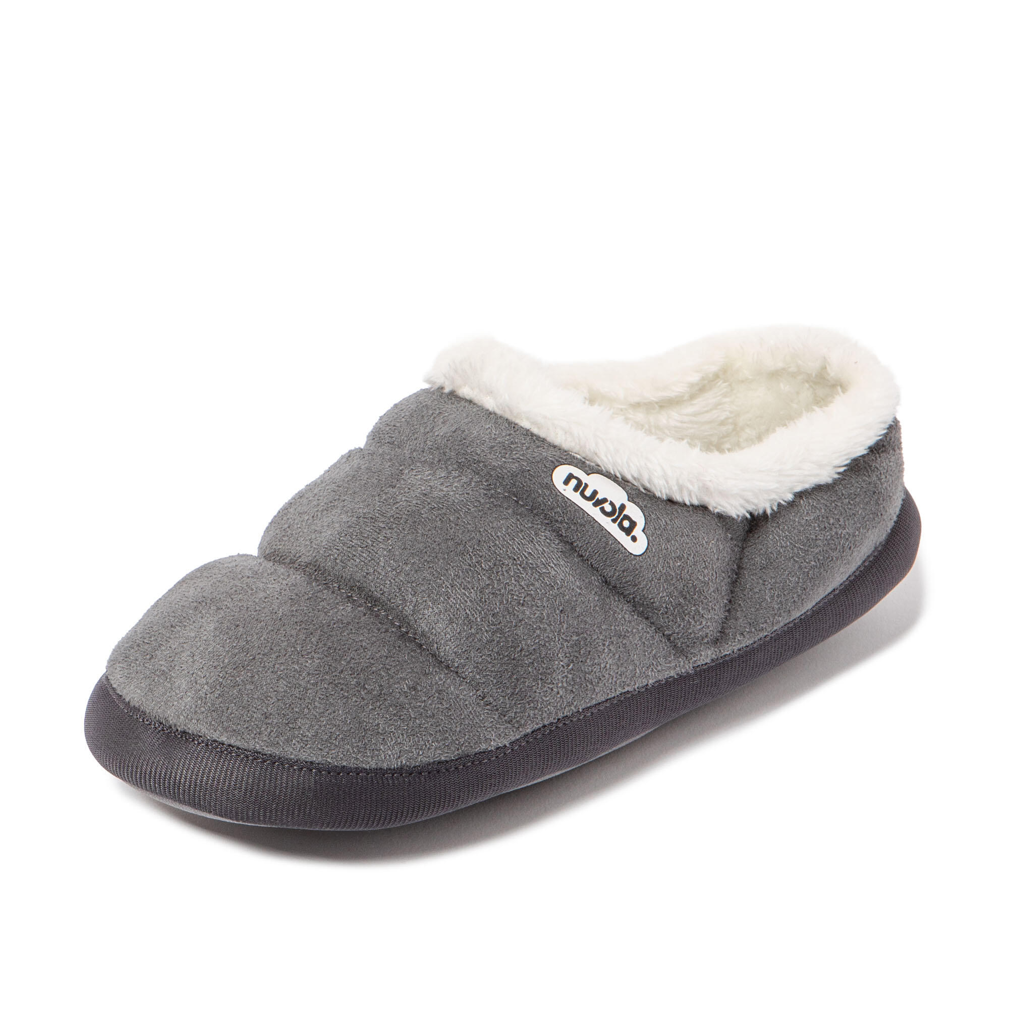 Pantufas Nuvola cinza acolchoados com sola de borracha 7/7
