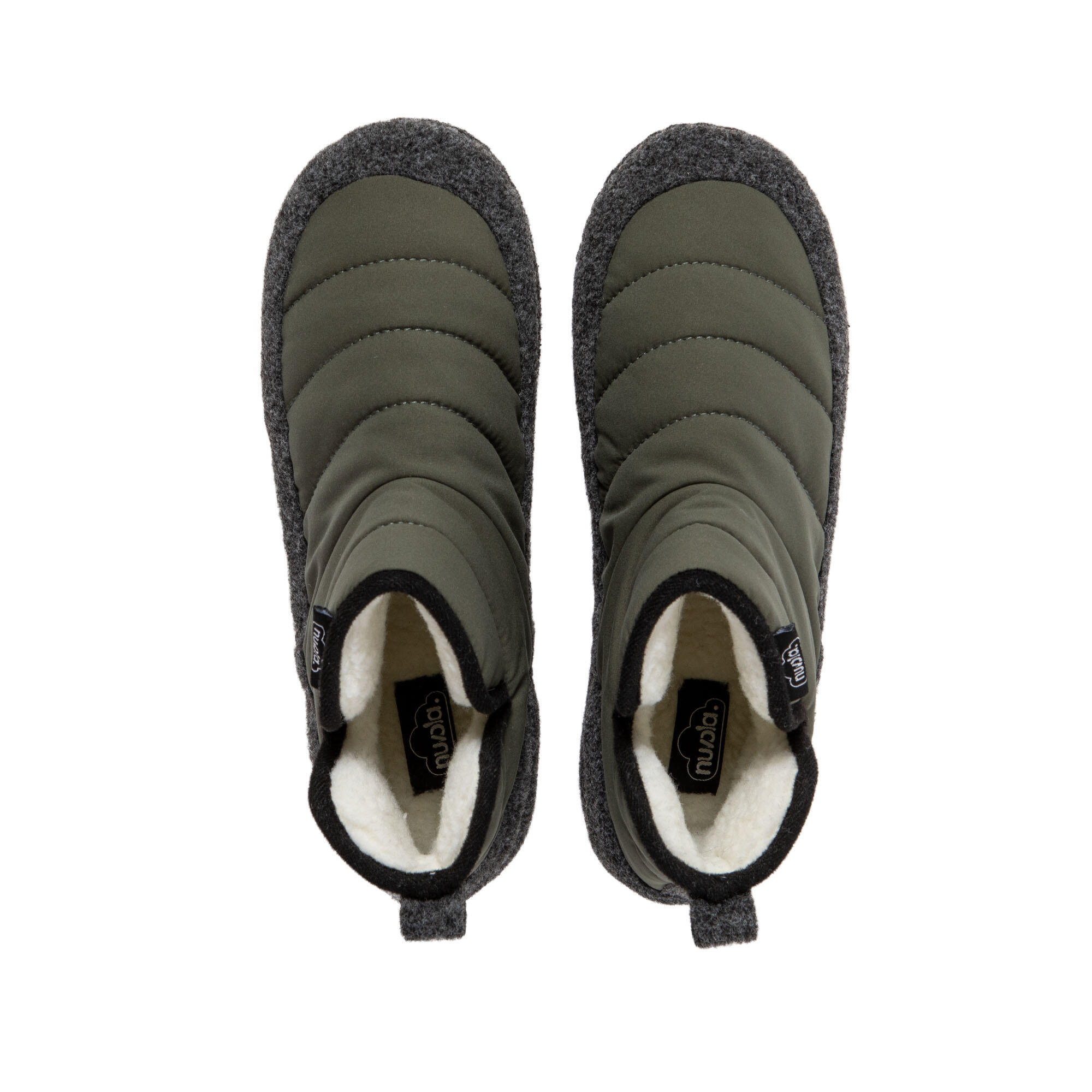 Pantufas Nuvola verdes acolchoados com sola de borracha 5/7