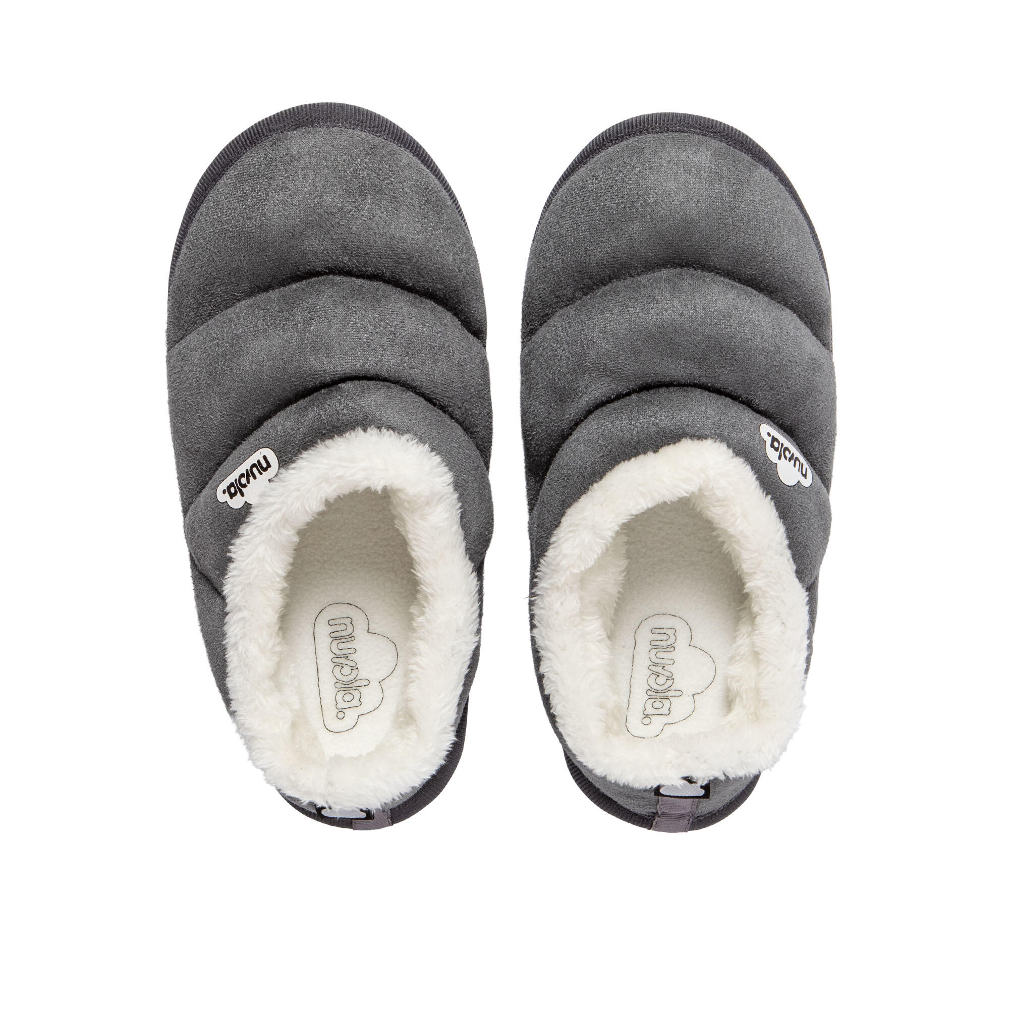 Pantufas Nuvola cinza acolchoados com sola de borracha 5/7