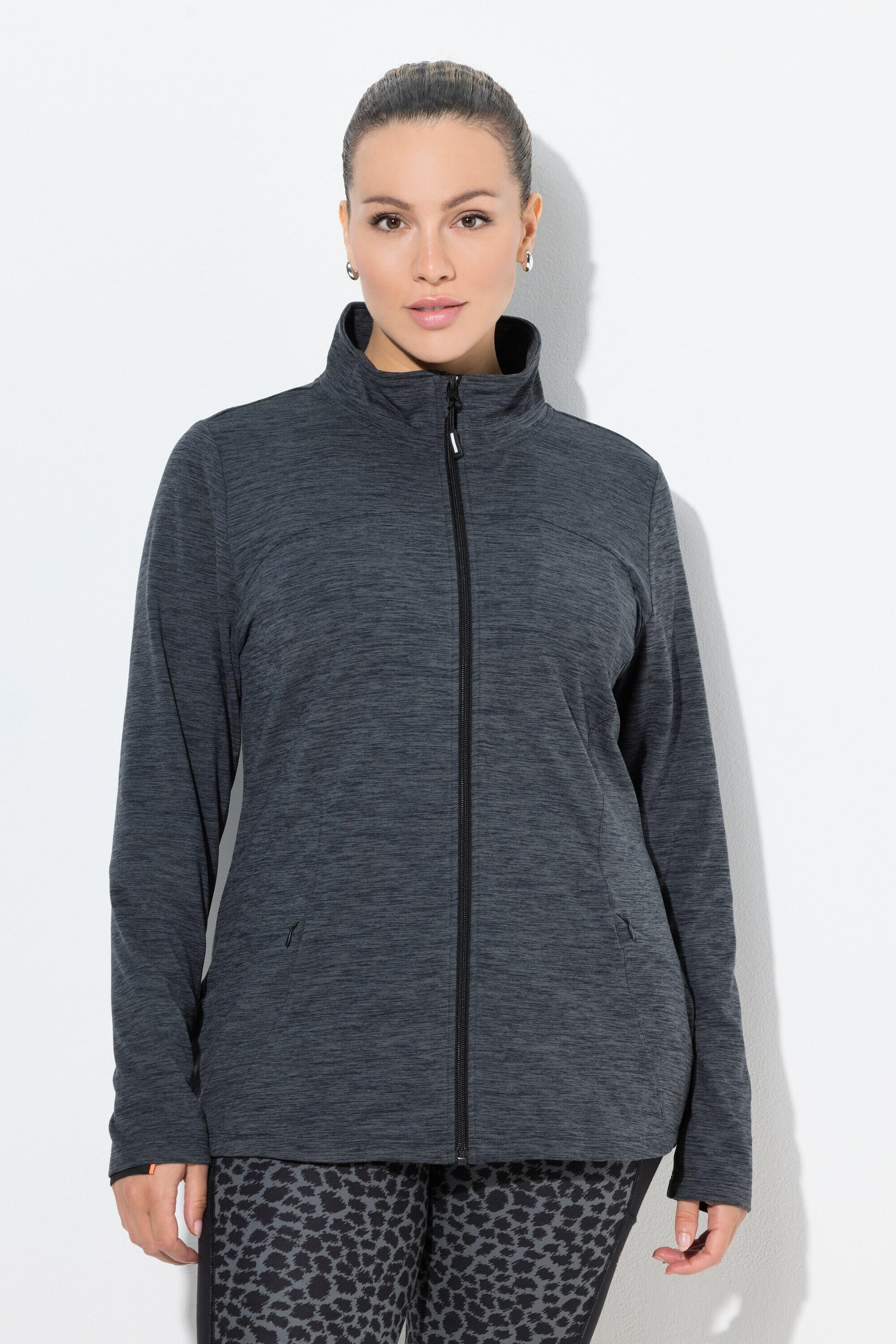 Femme Veste en sweat technique coupe slim à col montant et manches longues 1/6