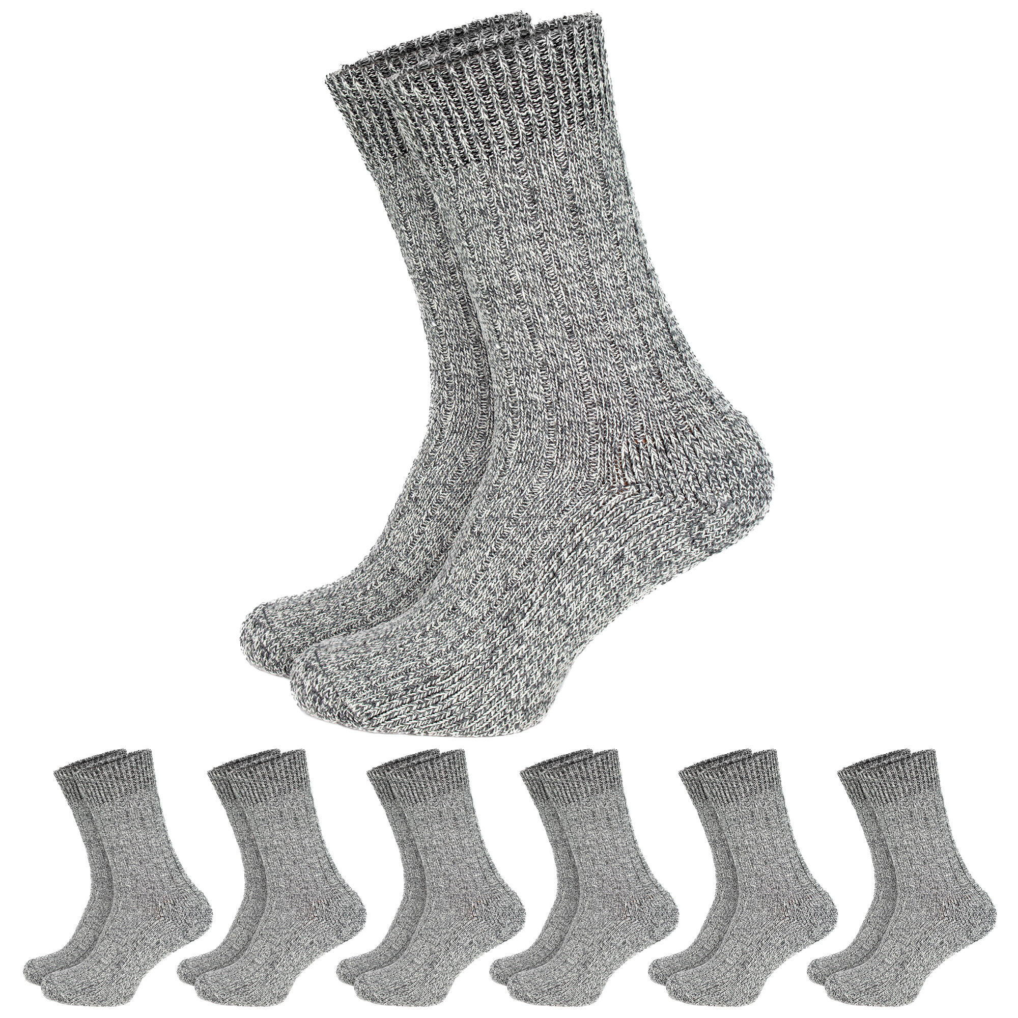 BLACK SNAKE 6 Paar Norweger Socken | warme Innensohle | Damen & Herren | Anthrazit