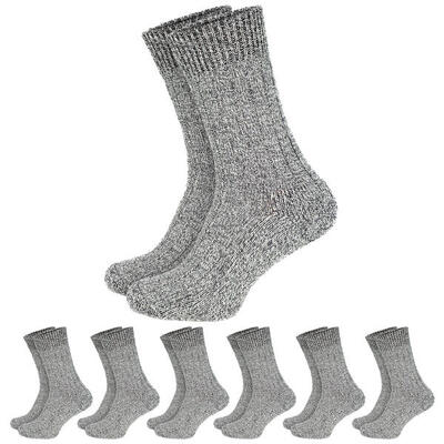 6 Paar Norweger Socken | warme Innensohle | Damen & Herren | Anthrazit