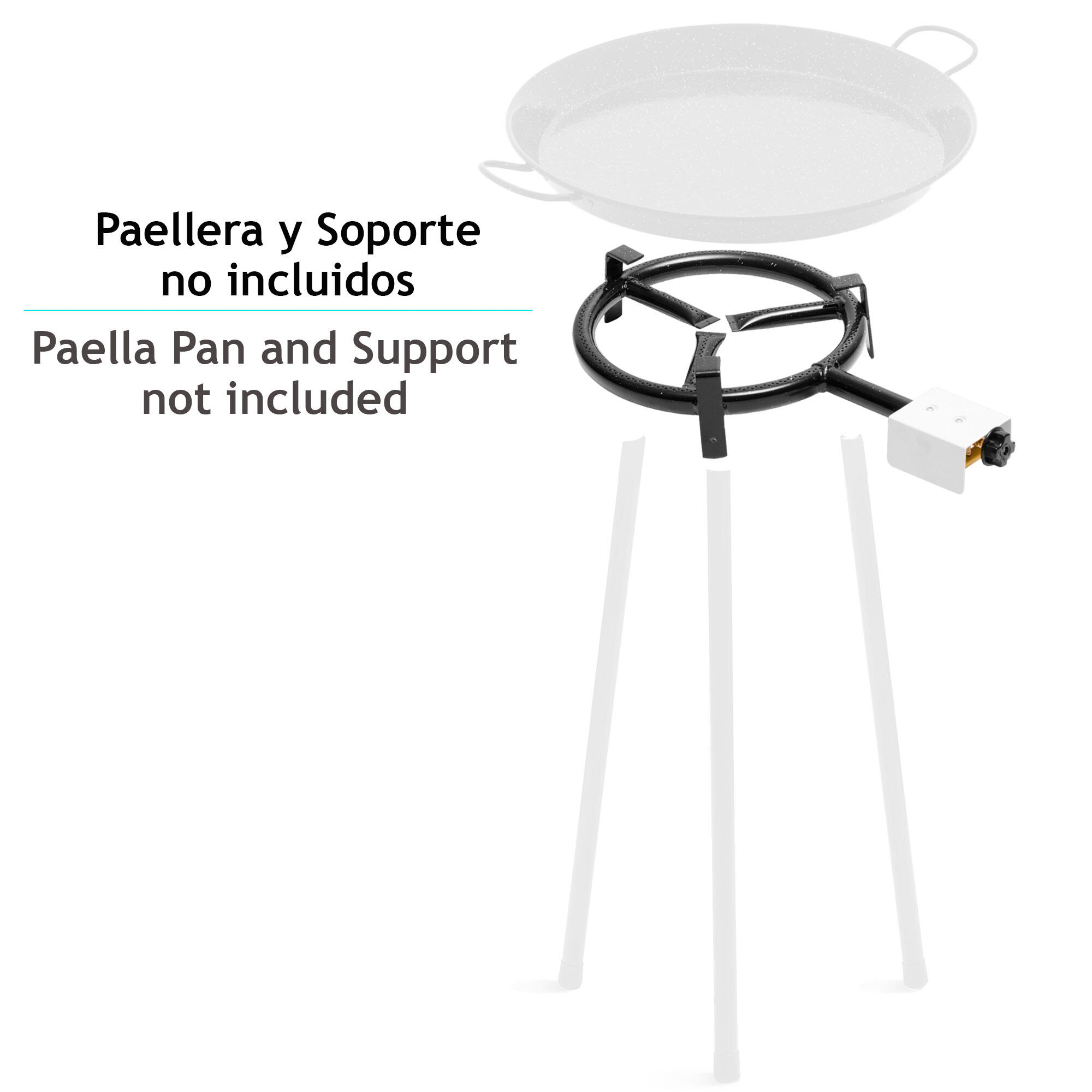 Paellero Queimador para Paelha Aro 30cm, Anel de Gás para Paelheiras 36 a 42cm Ø 2/2