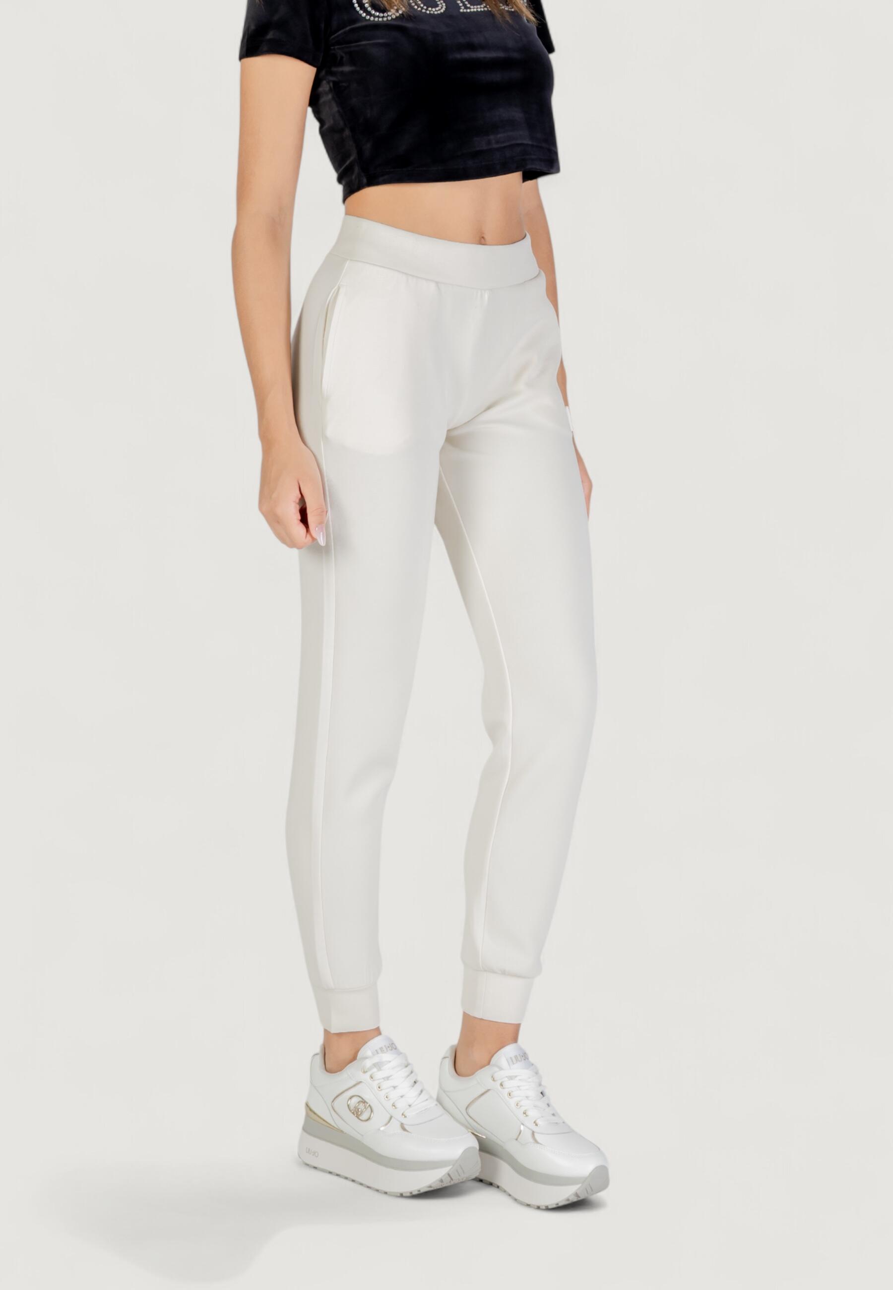 pantalon OLYMPE LONG PANTS FEMME BLANC 4/5