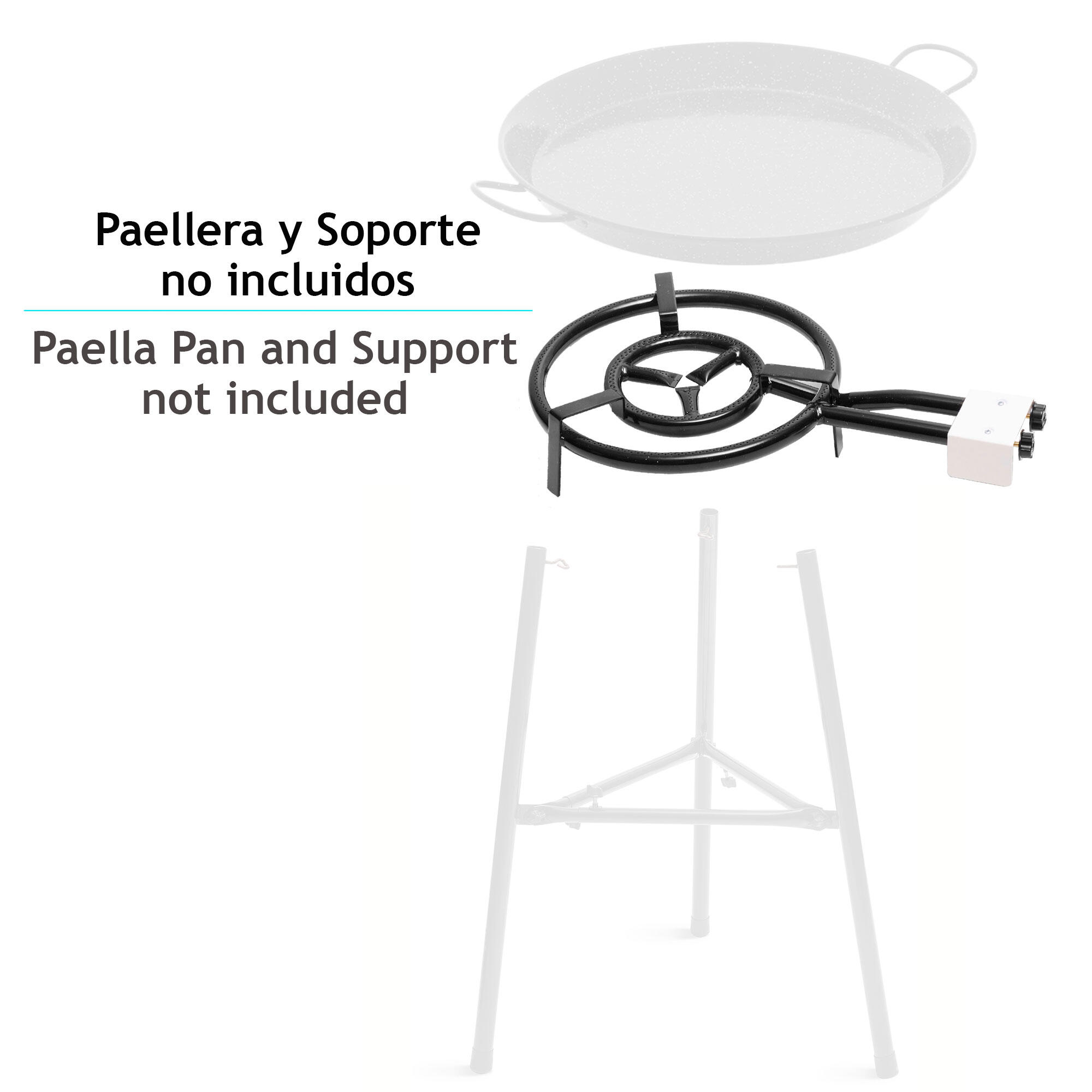 Paellapan met dubbele ring 40-20 cm, Rosco, geschikt voor paellapannen 30-60 cm 2/2