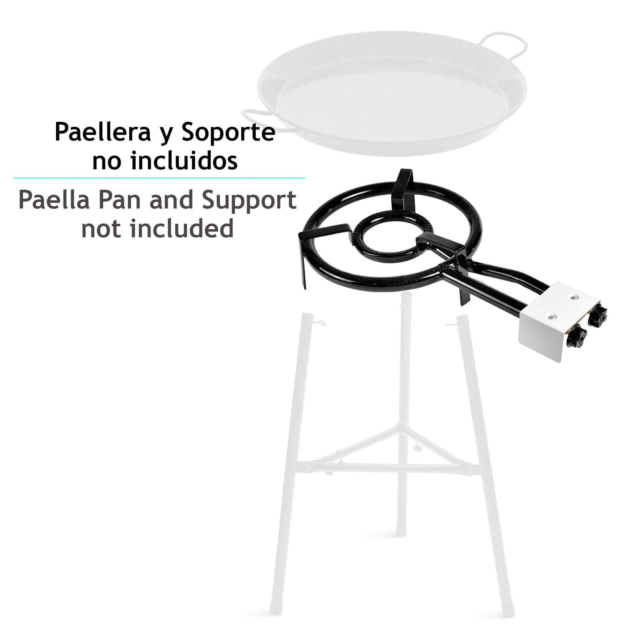 Paellapan met Dubbele Ring 35-15 cm, Rosco, Geschikt voor Paellapannen 24-50 cm 2/2