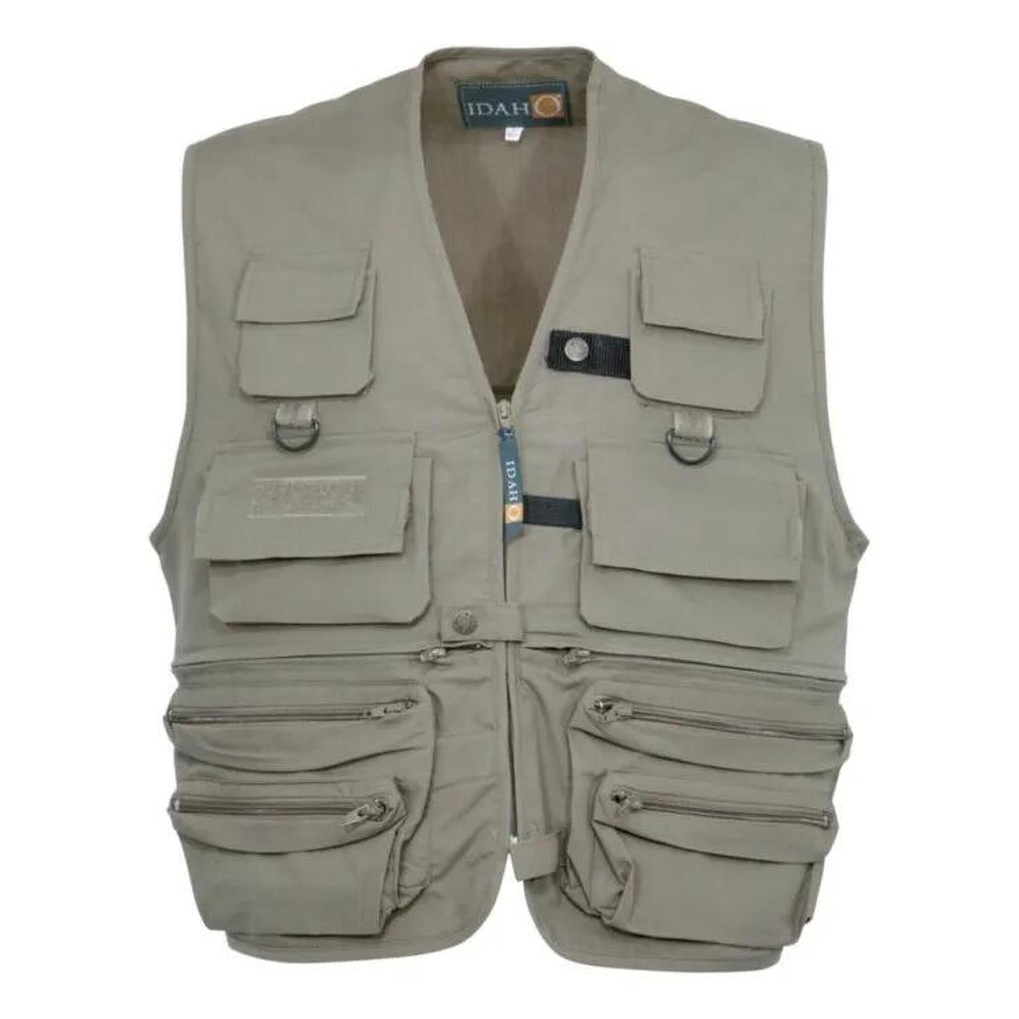 Idaho - Gilet Pêche Idaho Kaki-xxxl - Gilet De Pêche - Vert - Decathlon