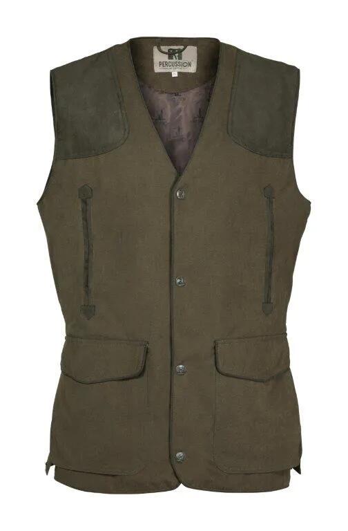 Gilet De Chasse Percussion Rambouillet Kaki-S 1/1