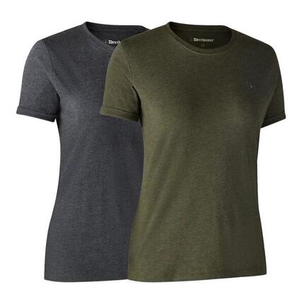 Lot De 2 Tee Shirt Femme Deerhunter Adventure Green Melange - 44