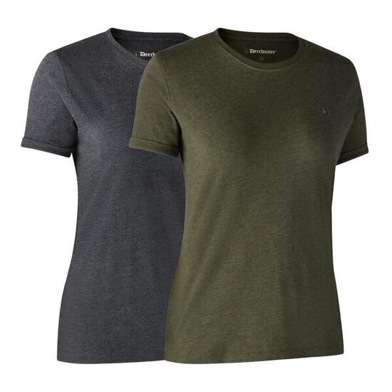 Lot De 2 Tee Shirt Femme Deerhunter Adventure Green Melange - 44
