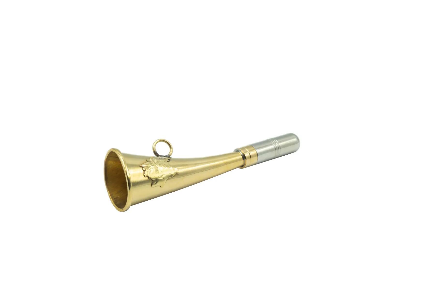 Corne D'appel Laiton Décor Sanglier 16 cm 6/6