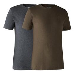 Lot De 2 Tee Shirt Deerhunter Adventure Brown Leaf Melange - XL