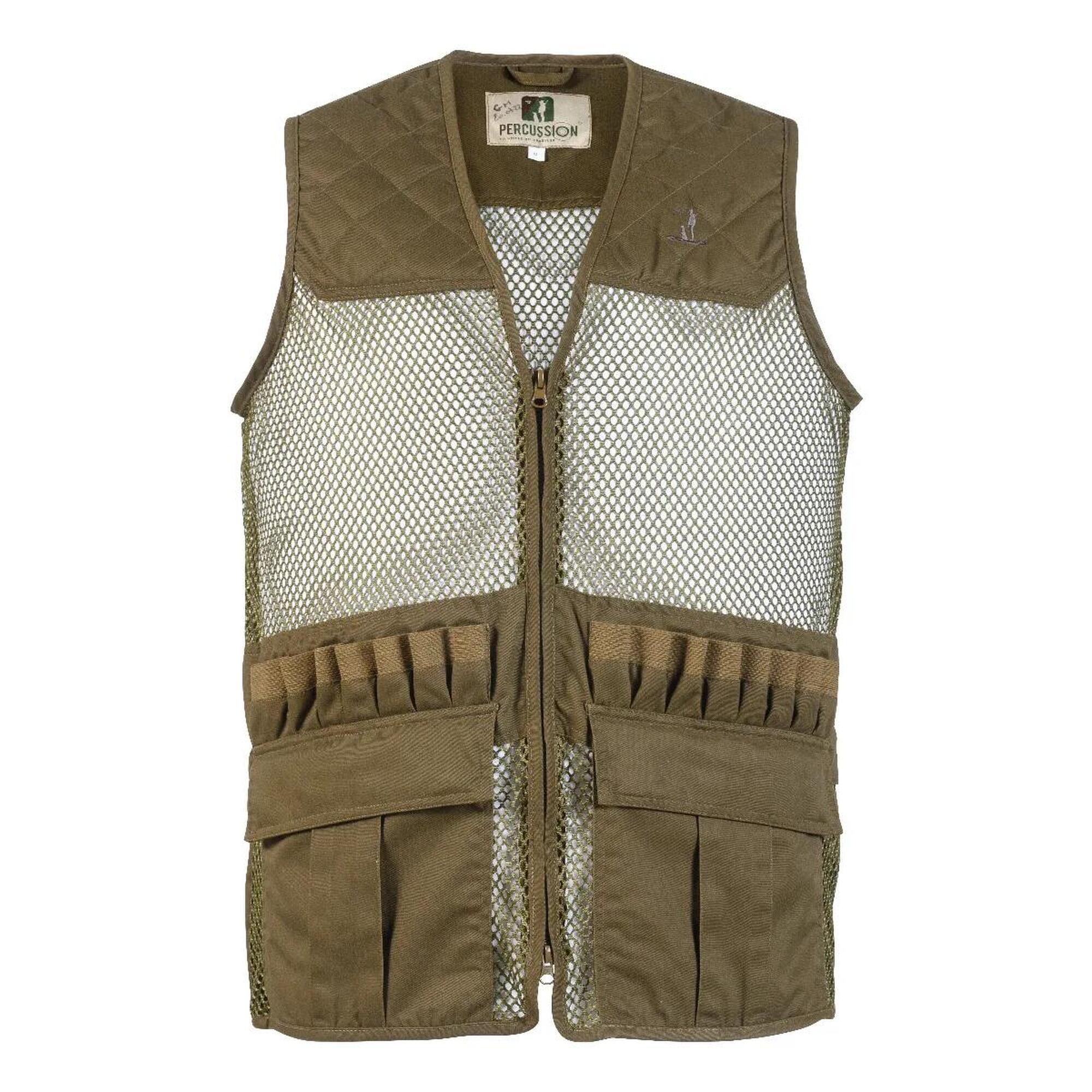 Percussion - Gilet De Chasse Percussion Savane Filet Kaki - Xl - Gilet Sans Manche - Vert - Decathlon