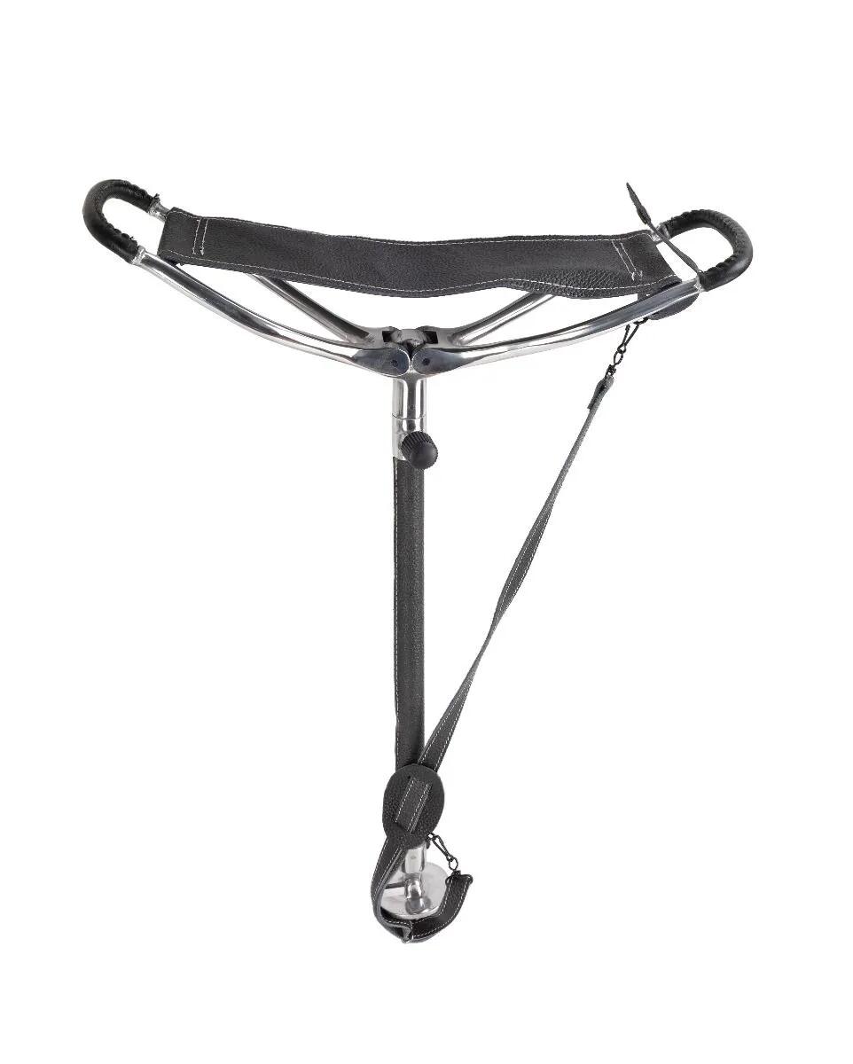Canne Siège Januel Cuir Verte Avec Bretelle 3/3