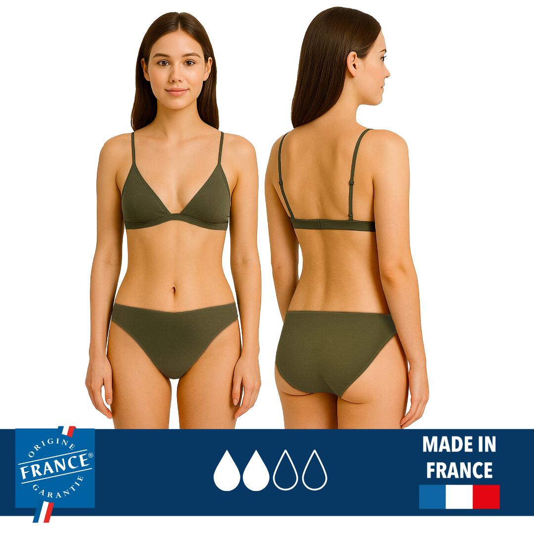Plim Underwear - Bas De Maillot Menstruel Kaki - Flux Medium - Bas De Maillot De Bain - Noir - 38 S - Decathlon