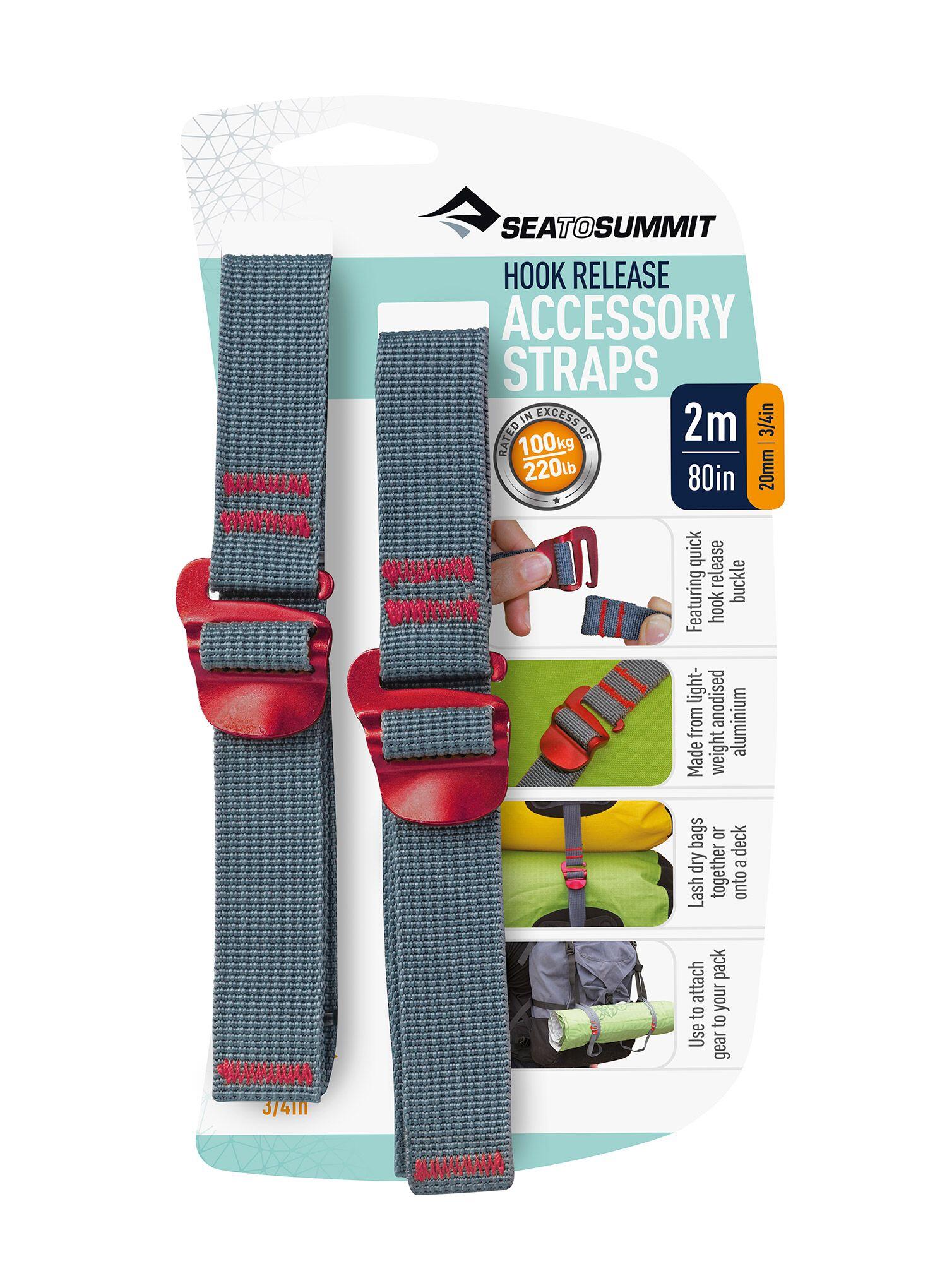 Sea to Summit Accessory Straps met Hook Release - 2m x 20mm - Grijs 2/7