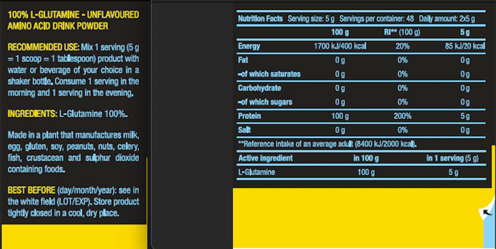 L-Glutamine - 100% L-Glutamine - Saveur neutre 3/5