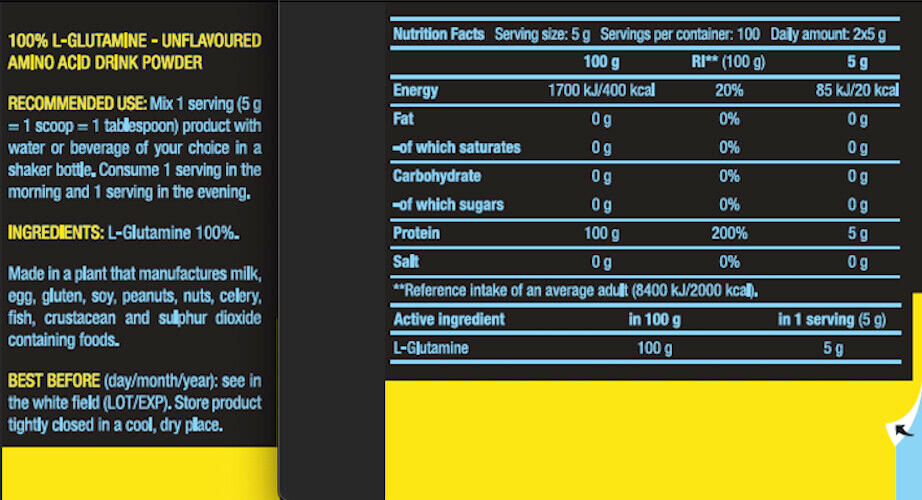 Glutamine - 100% L-glutamine (500g) 3/5