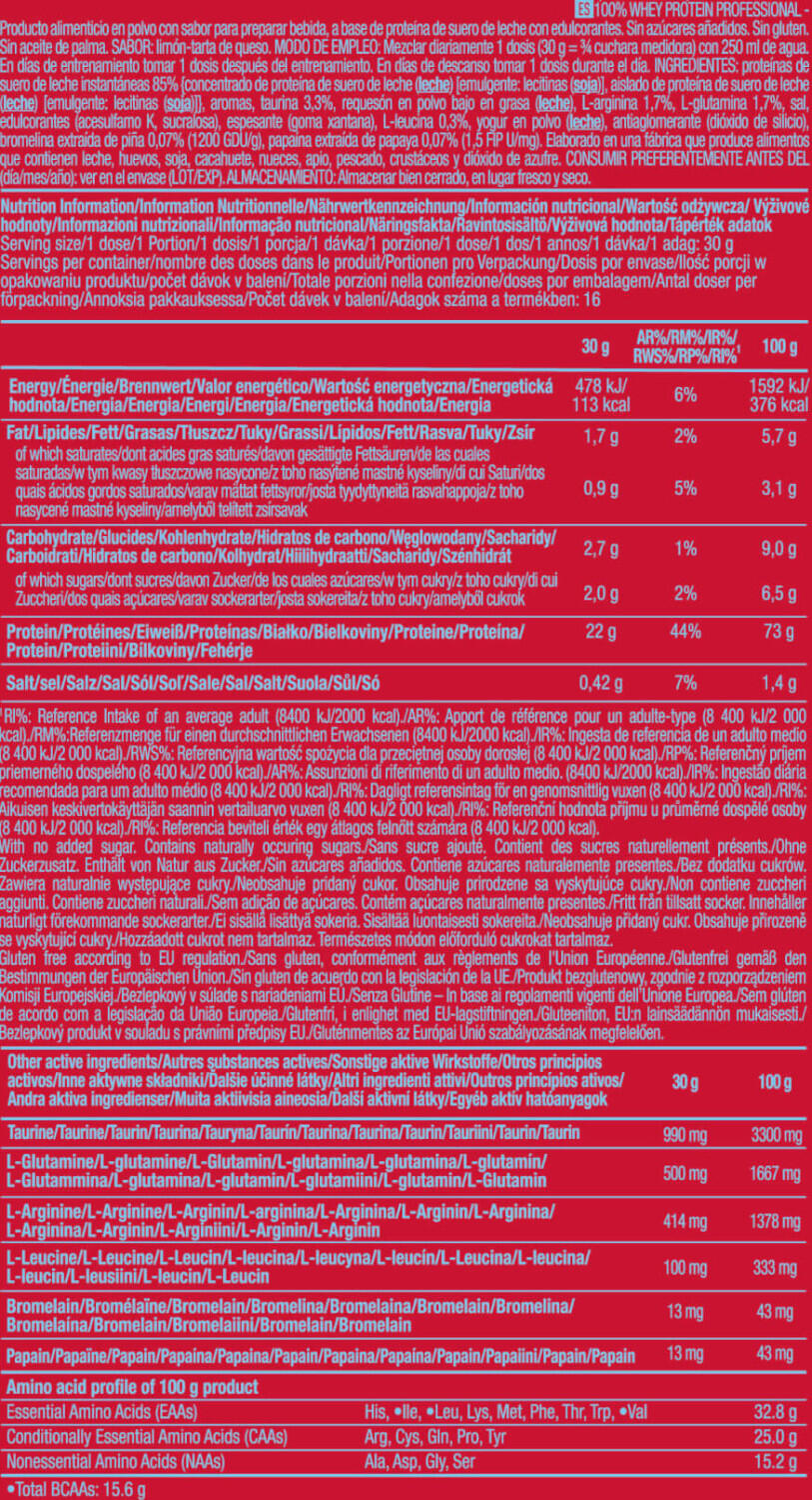Wei-eiwit - 100% Wei Professioneel (500g) - Citroen Cheesecake 4/5