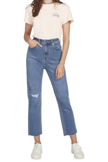 Jeans da donna Volcom Stoned Straight a vita alta