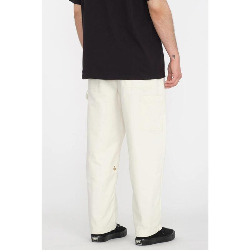 Pantaloni Volcom Kraftsman Jeans alb murdar