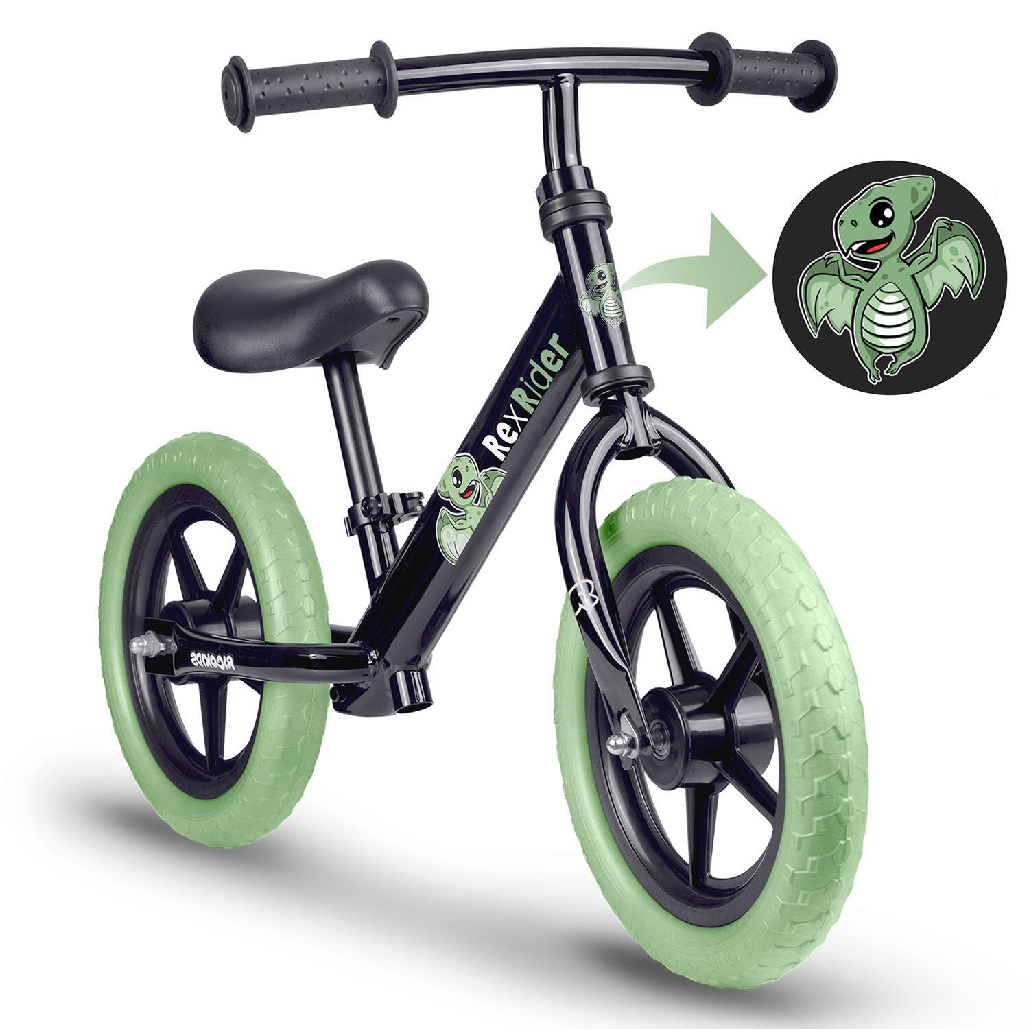 RICOKIDS Laufrad Lauflernrad Fahrrad Kinderrad höhenverstellbar EVA 12 Zoll 2/7