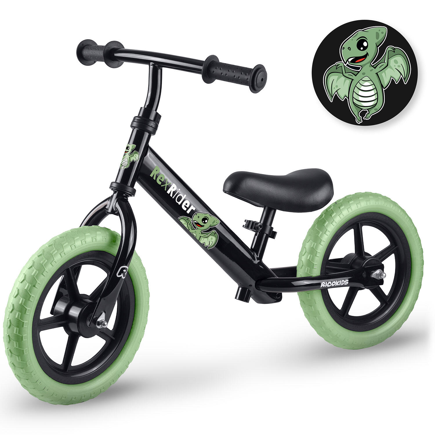 RICOKIDS Laufrad Lauflernrad Fahrrad Kinderrad höhenverstellbar EVA 12 Zoll 7/7