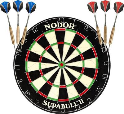 Nodor supa pro sfb dartbord + 2 sets abcdarts sniper gold darts dartpijlen
