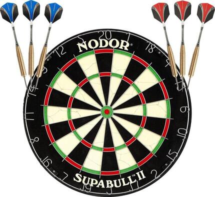 Nodor Supa Pro SFB Dartbord + 2 Sets ABCdarts Sniper Gold Darts Dartpijlen