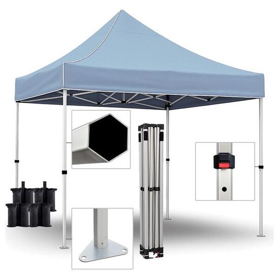 Carpa plegable Aluminio 3x3m ALUPRO40 con barras hexagonales