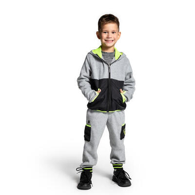 Joggingbroek fleece voor wandel kinderen zl4 grijs