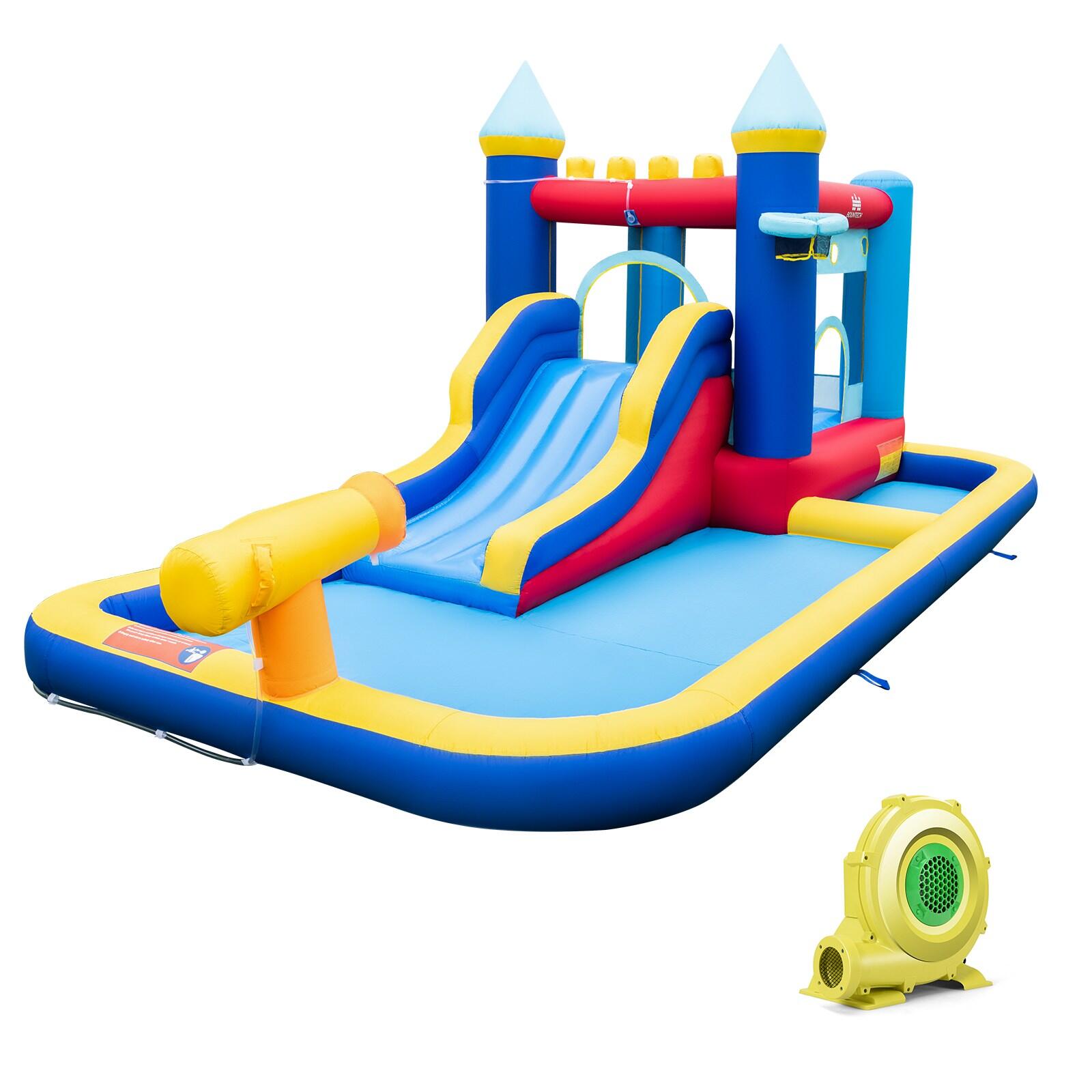 Jumping Castle Inflatable Bounce House Water Slide w/680W Blower 280x500x245