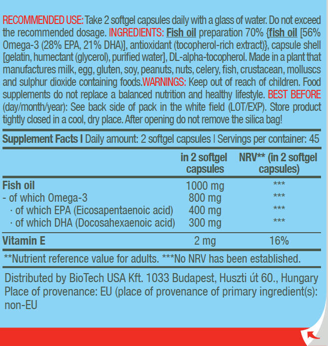 BioTechUSA Omega 3 90 Cápsulas 3/7